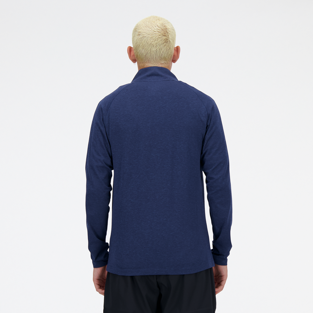 NB Athletics Seamless 1/4 Zip nb navy model_bild_back_brandshop