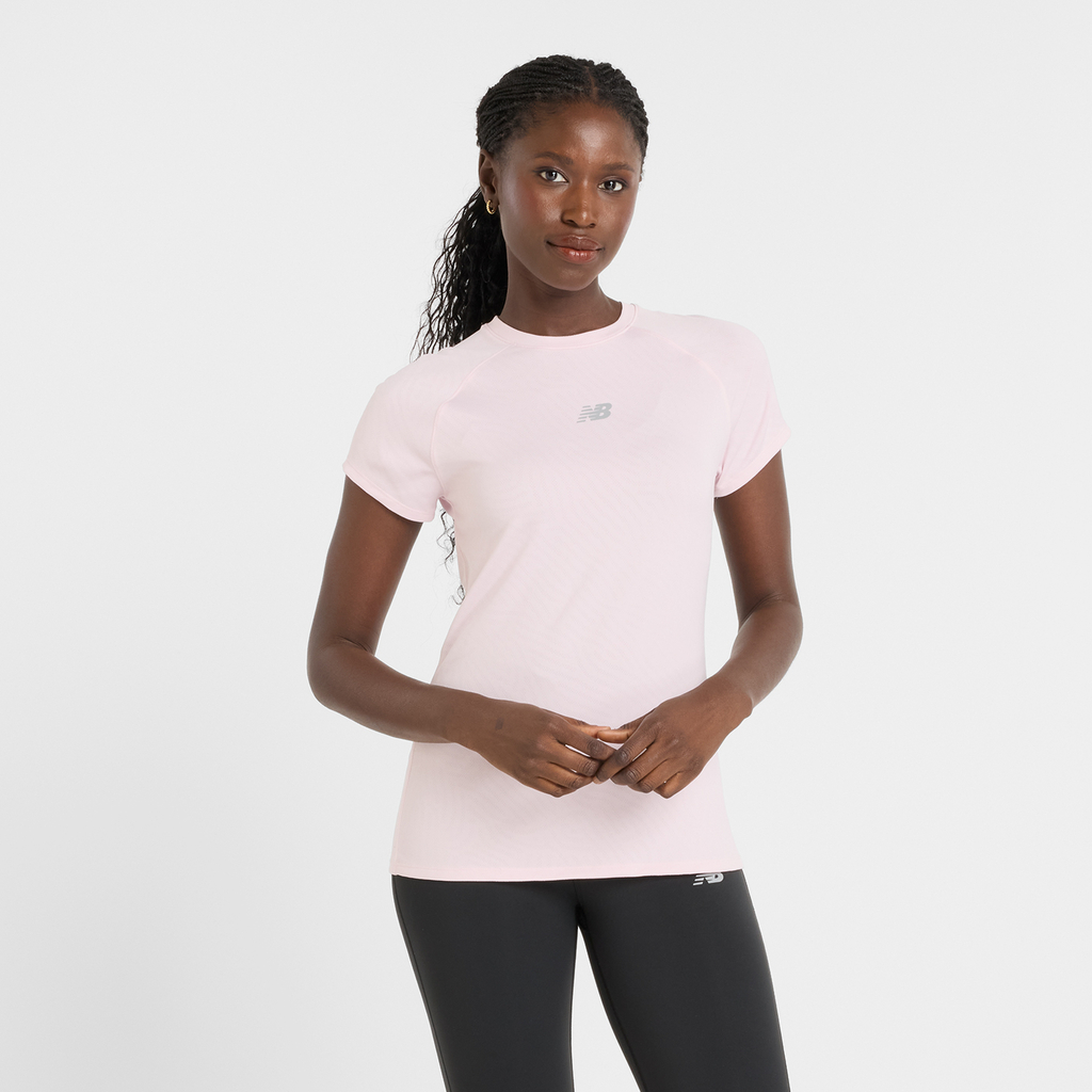 New Balance W Seasonal Jacquard T-Shirt in PINK