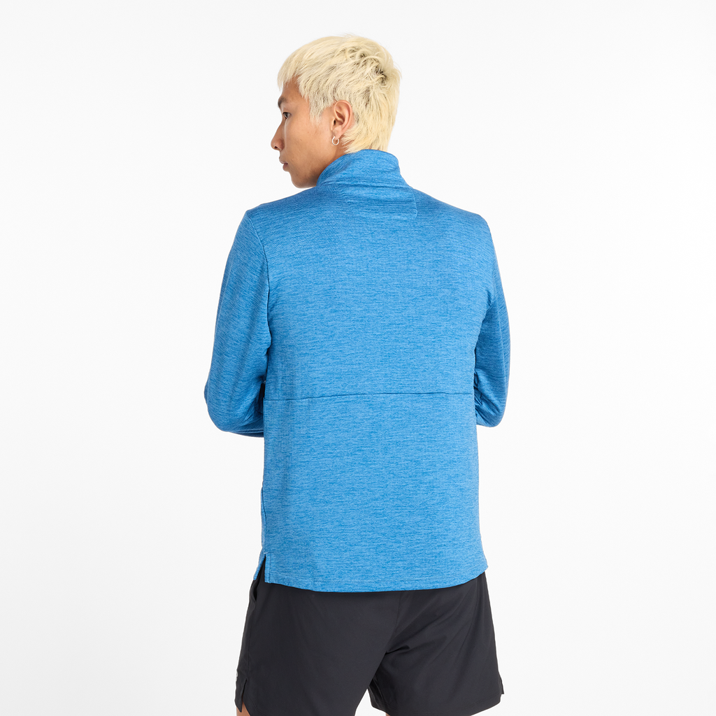 Athletics Heat Grid 1/2 Zip heron blue model_bild_back_brandshop