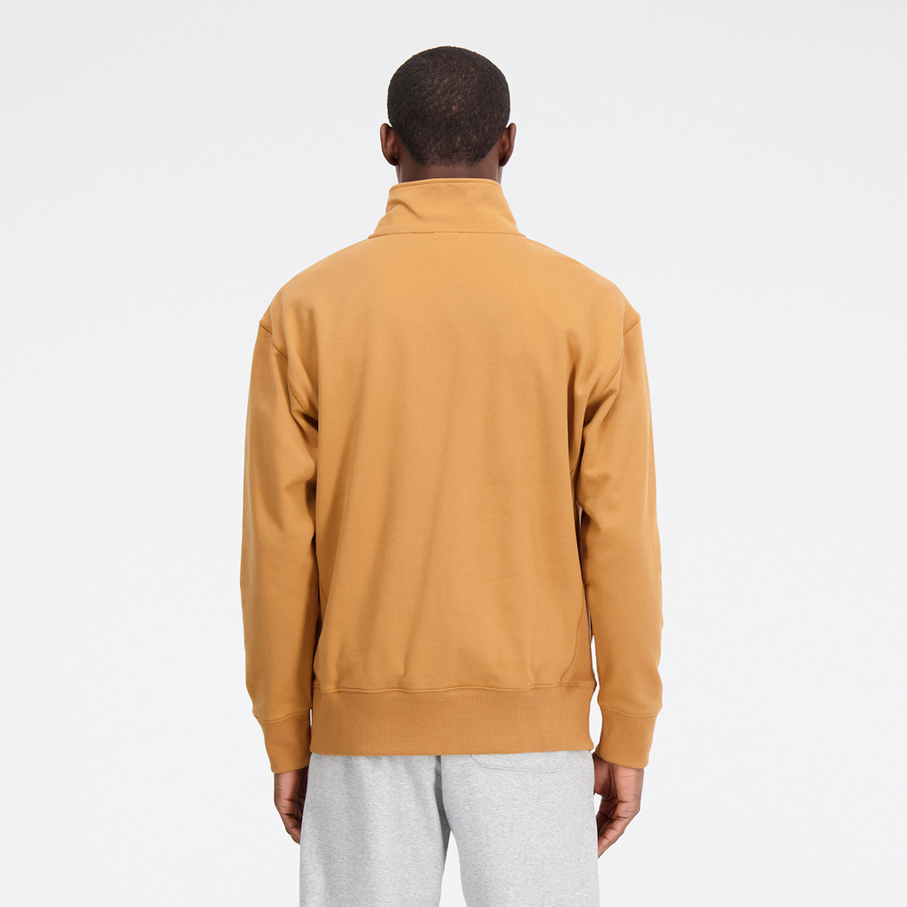 Athletics Remastered 1/4 Zip tobacco model_bild_back_brandshop