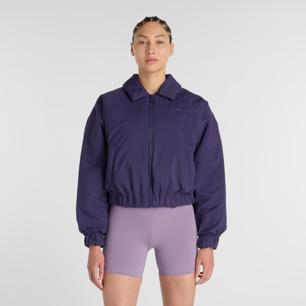New Balance W Woven Bomber Jacket in VIOLETT