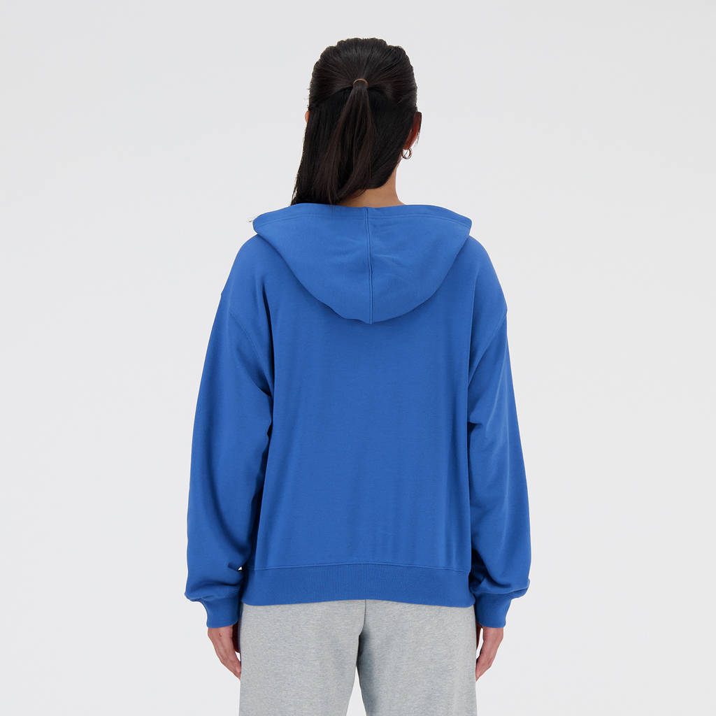 W Sport Essentials French Terry Stacked Logo Hoodie blue agate model_bild_back_brandshop