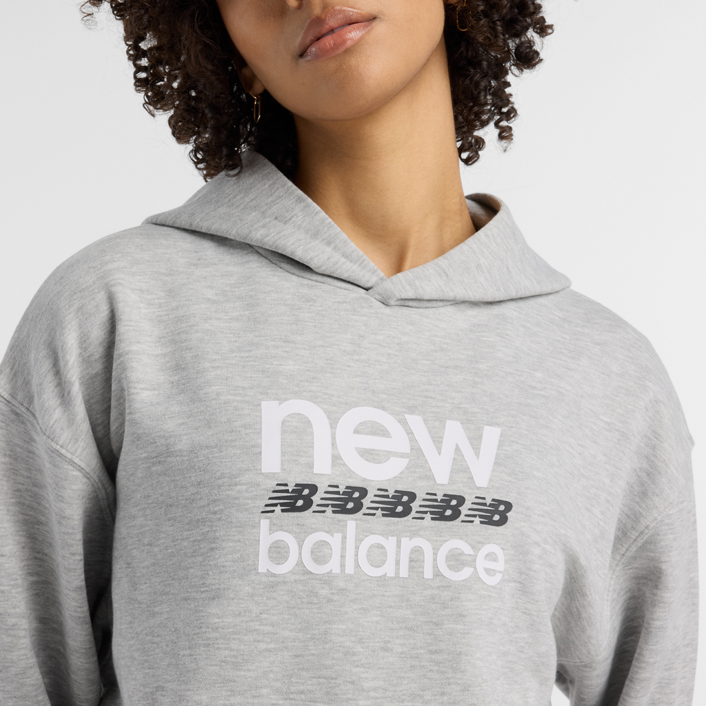 New Balance Sport Graphic French Terry Hoodie in GRAU