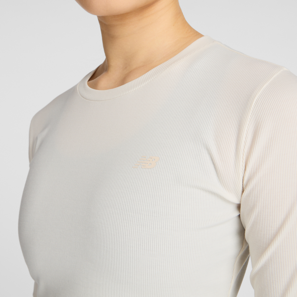 New Balance W Micro-Rib Long Sleeve in GRAU