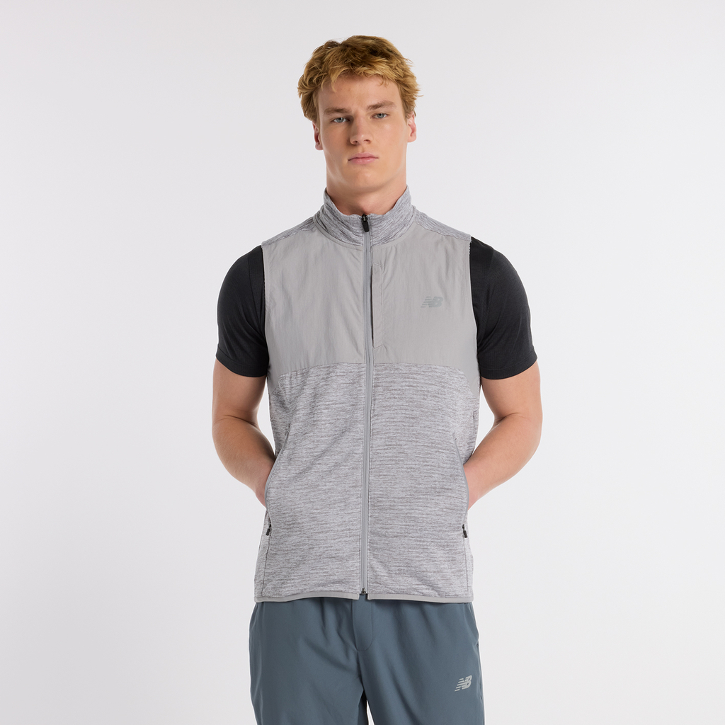 New Balance Heat Grid Vest in GRAU