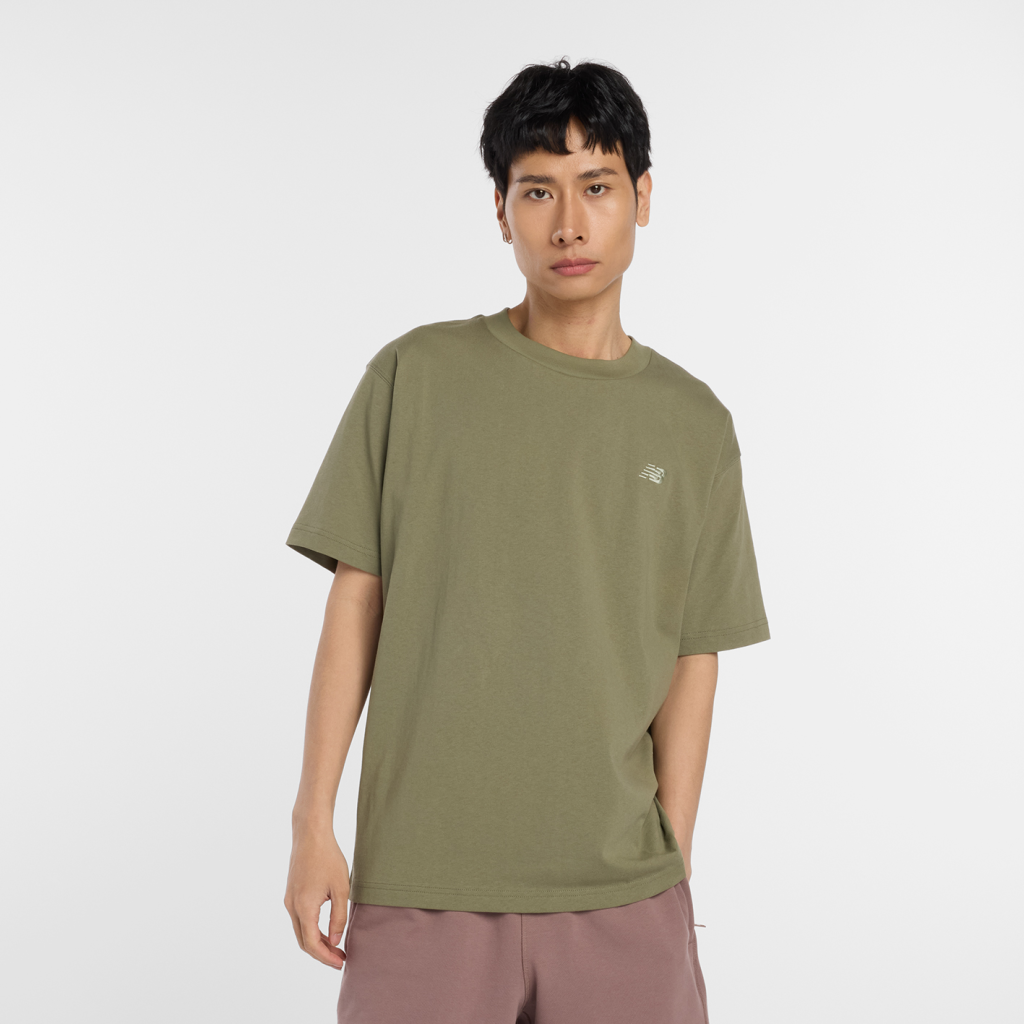 New Balance NB Athletics Cotton T-Shirt in GRÜN
