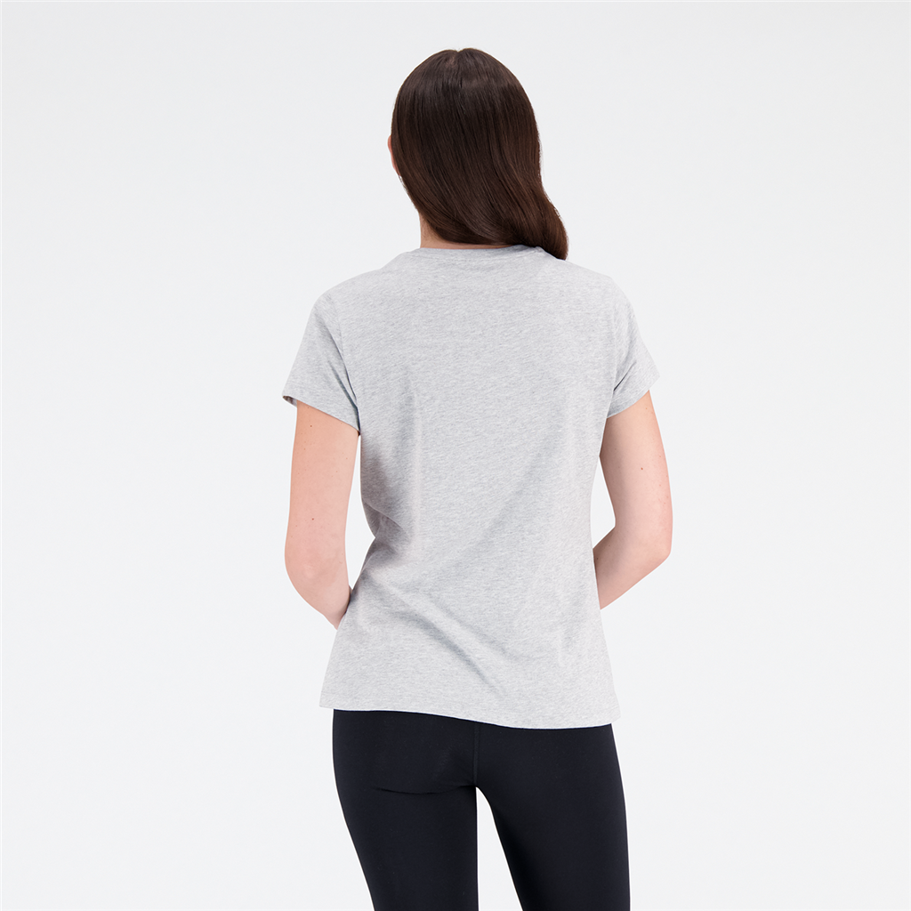 W Essentials Stacked Logo T-Shirt athletic grey model_bild_back_brandshop