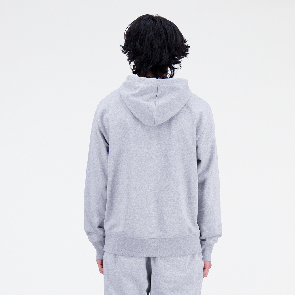 Essentials Stacked Logo Hoodie athletic grey model_bild_back_brandshop