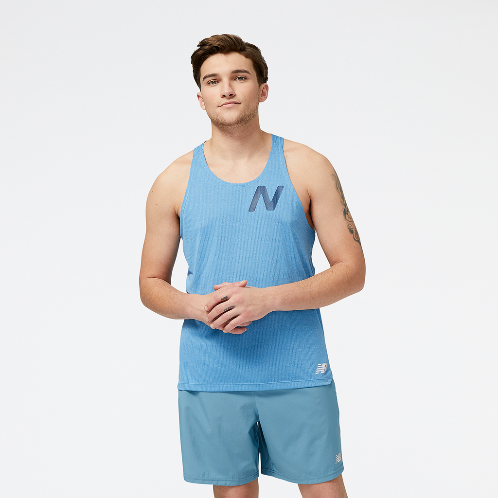 Graphic Impact Run Singlet heritage blue heather Hauptbild_brandshop