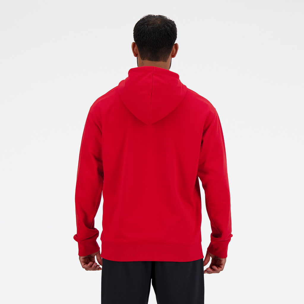 New Balance Sport Essentials Stacked Logo French Terry Hoodie in ROT