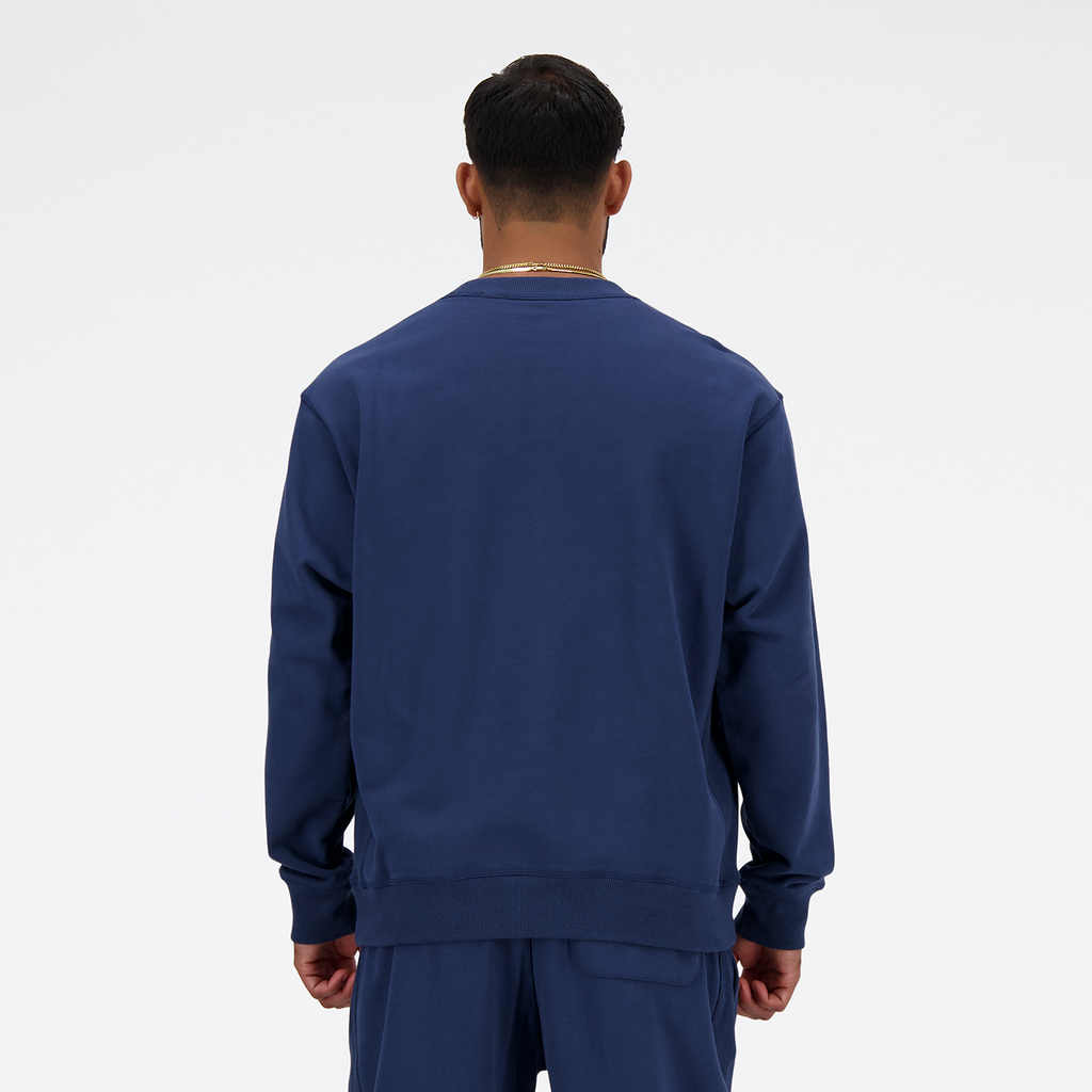 New Balance NB Athletics French Terry Crew in BLAU