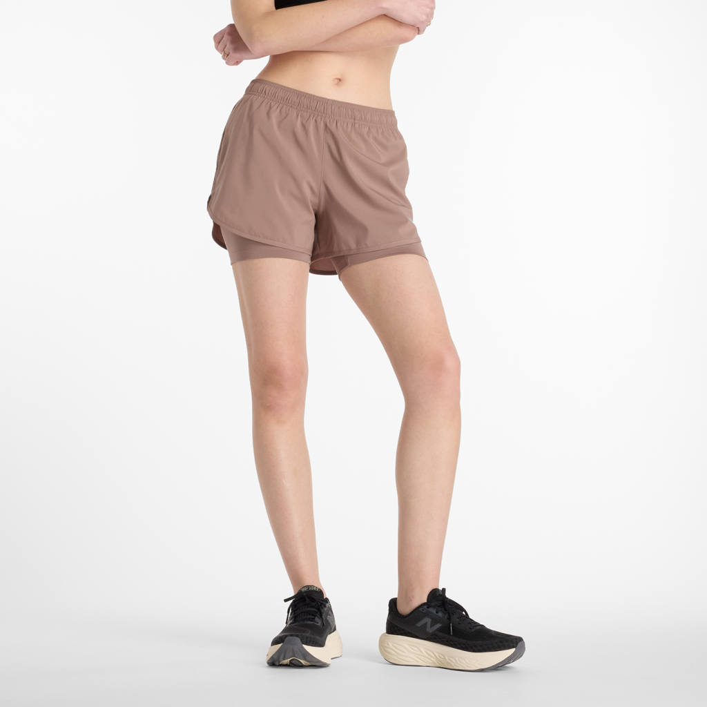 New Balance W Sport Essentials 2 In 1 Short 3 Inch in BRAUN