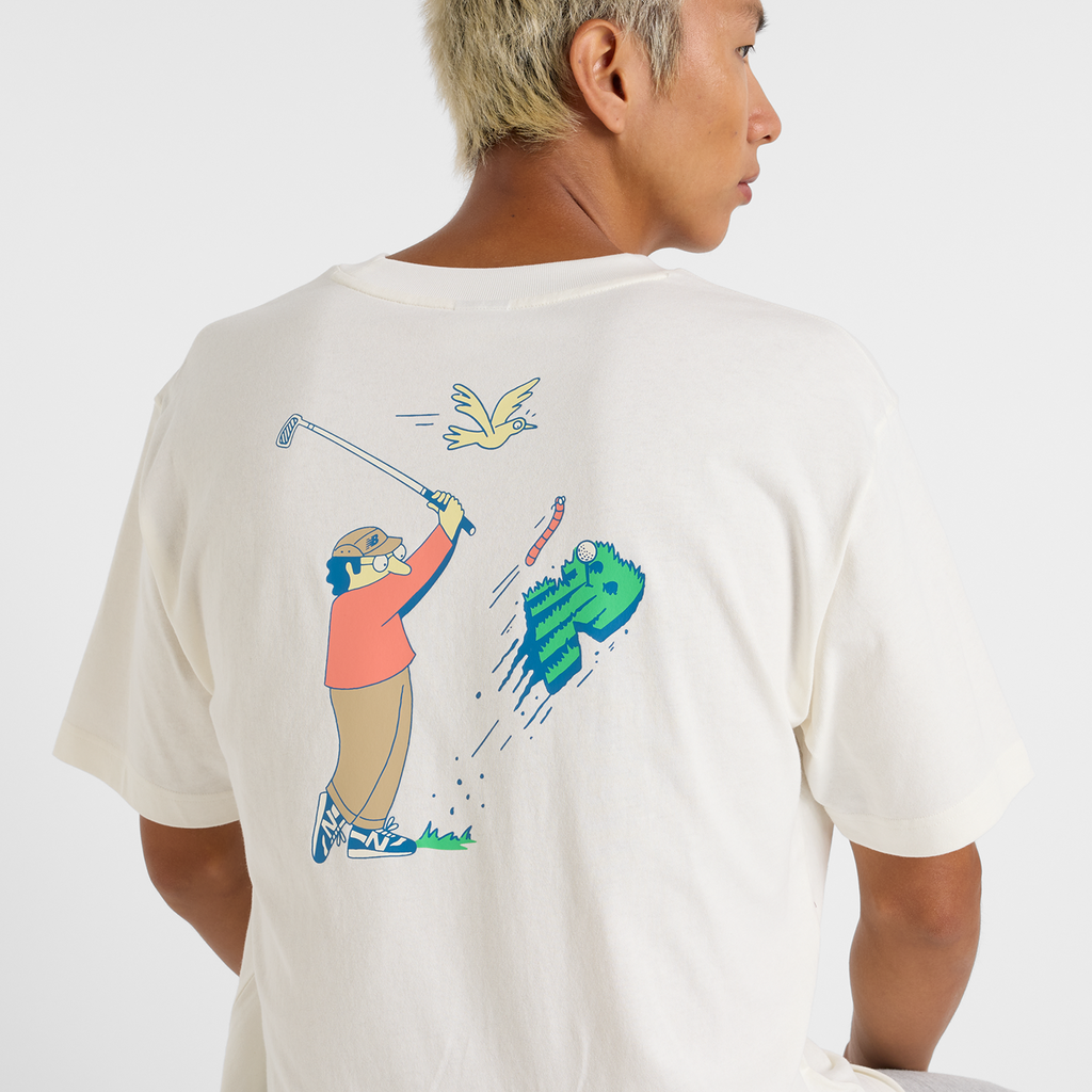 New Balance Athletics Golf Cartoon T-Shirt in WEISS