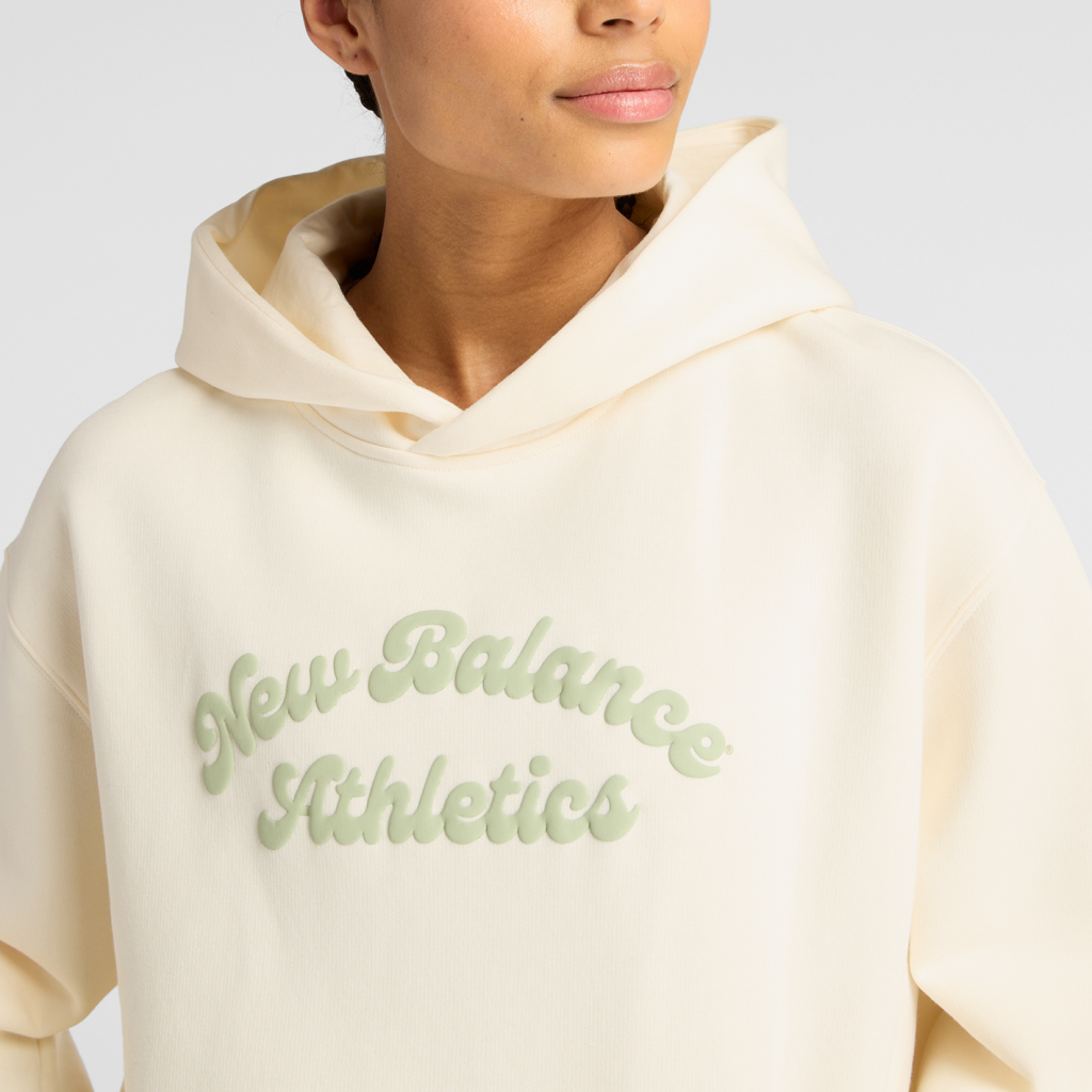 New Balance W Linear Heritage Fleece Long Hoodie in GRAU