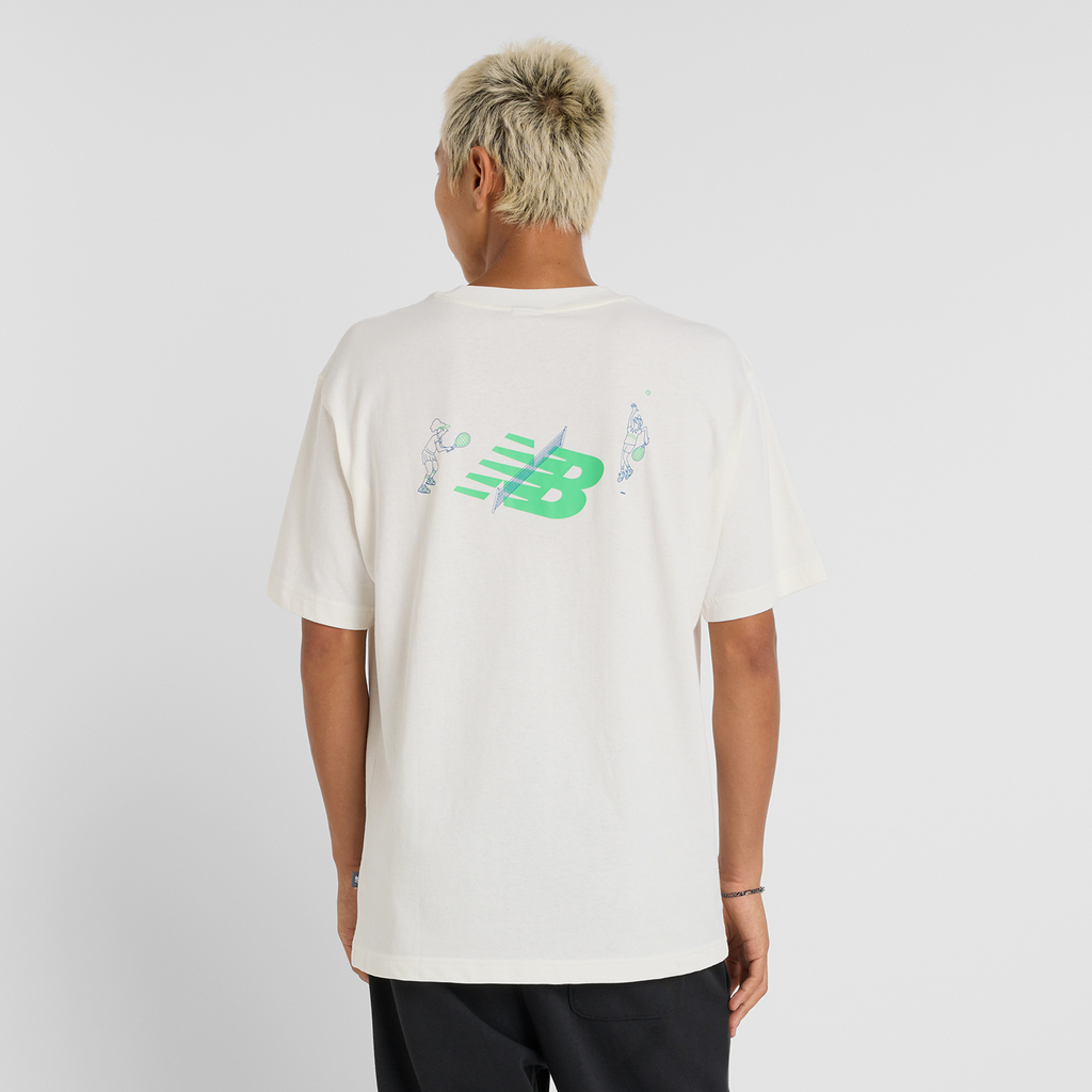 New Balance Athletics Tennis Cartoon T-Shirt in WEISS