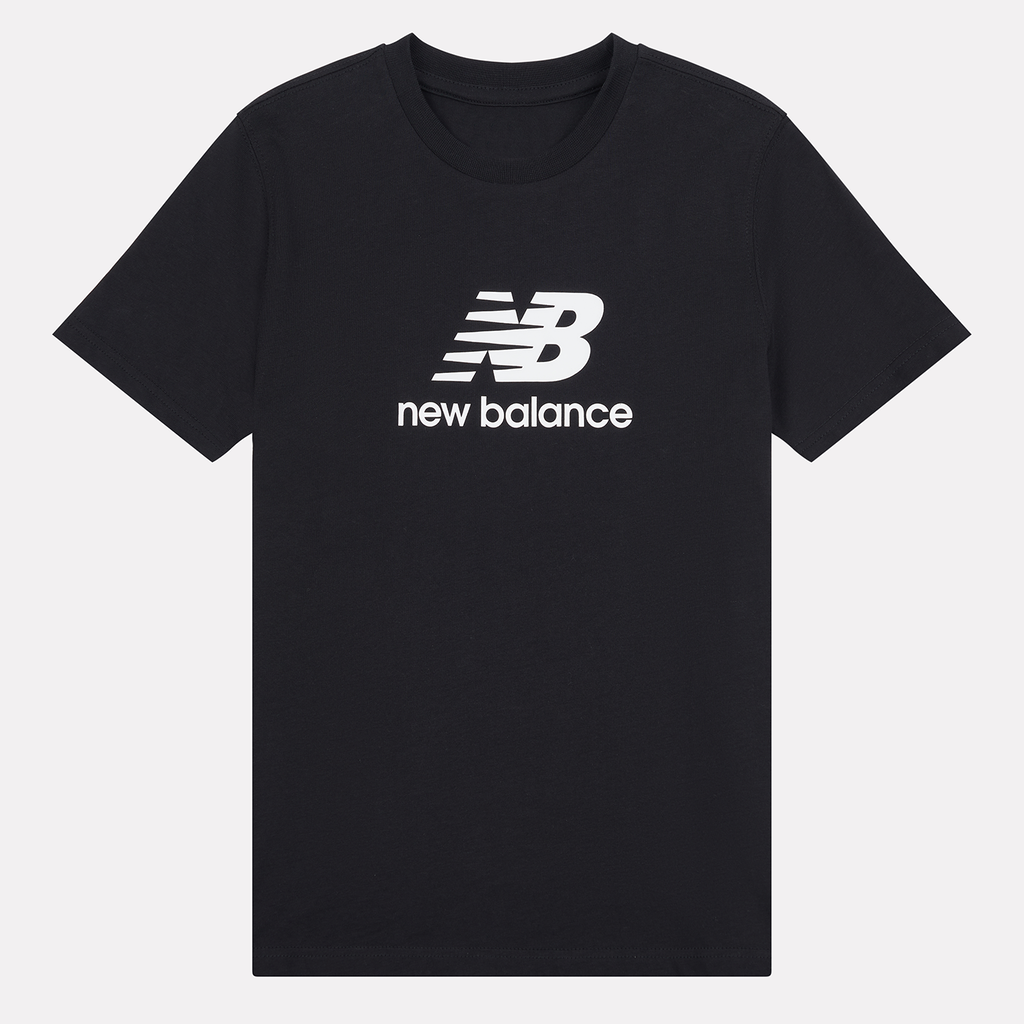 New Balance B New Balance Jersey Stacked Logo Tee in SCHWARZ