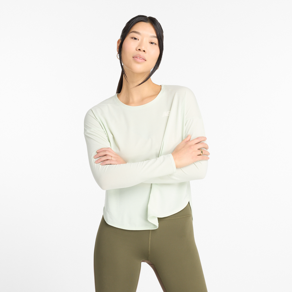 W Drapey Jersey Long Sleeve T-Shirt natural mint Hauptbild_brandshop