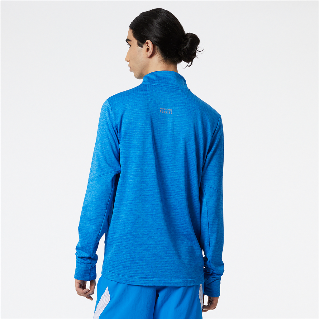 Impact Run Grid Back Half Zip serene blue heather model_bild_back_brandshop