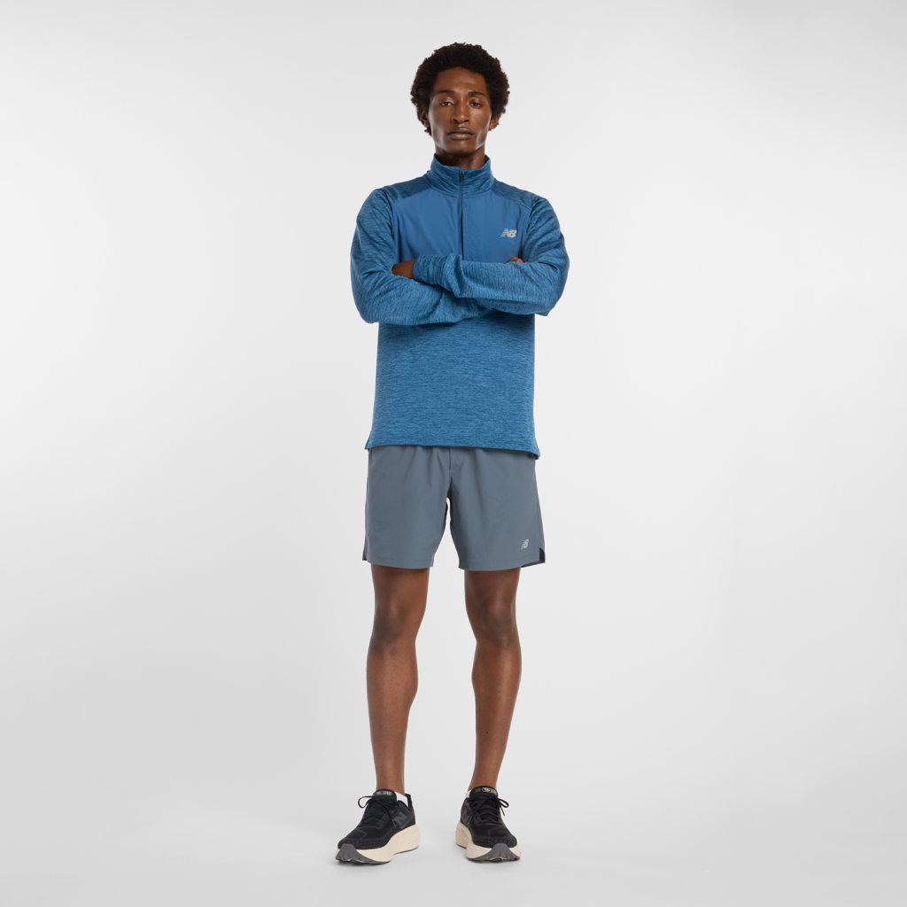New Balance Athletics Heat Grid 1/2 Zip in BLAU