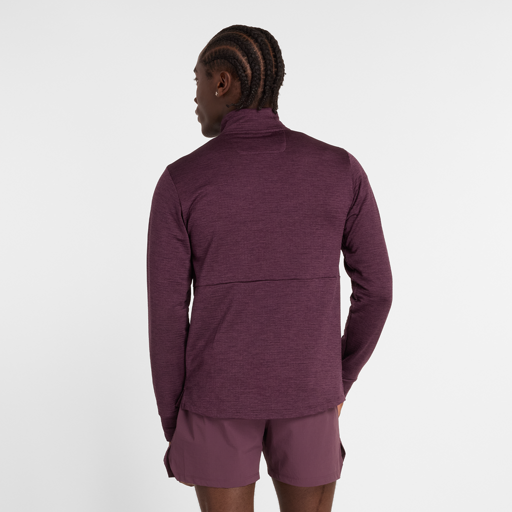 Athletics Heat Grid 1/2 Zip plum brown model_bild_back_brandshop