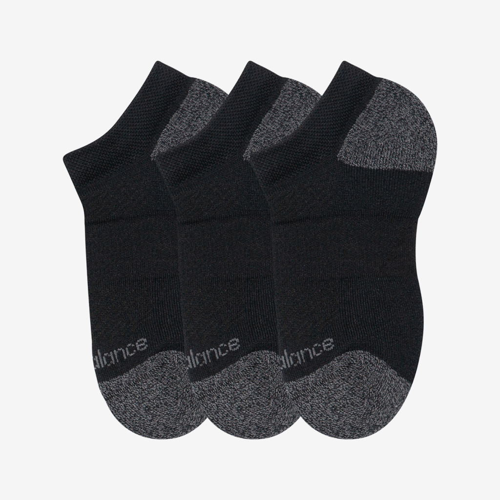New Balance Youth Active No Show Socks 3 Pack in SCHWARZ