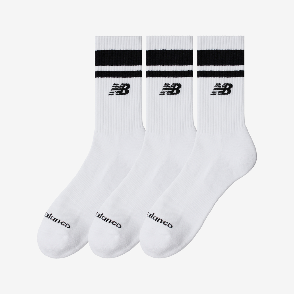 New Balance Everyday Stripe Midcalf 3 Pack in WEISS