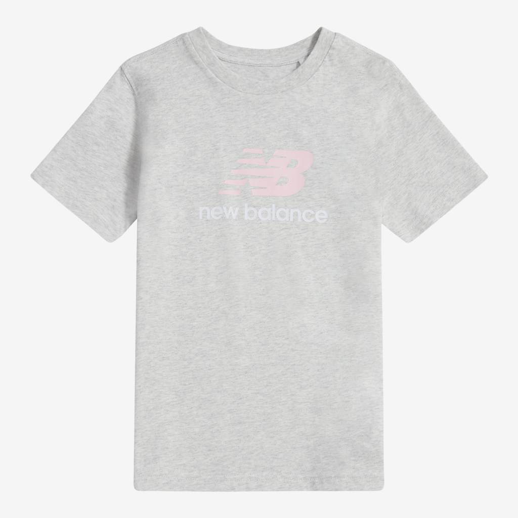 New Balance G NEW BALANCE JERSEY STACKED LOGO TEE in GRAU