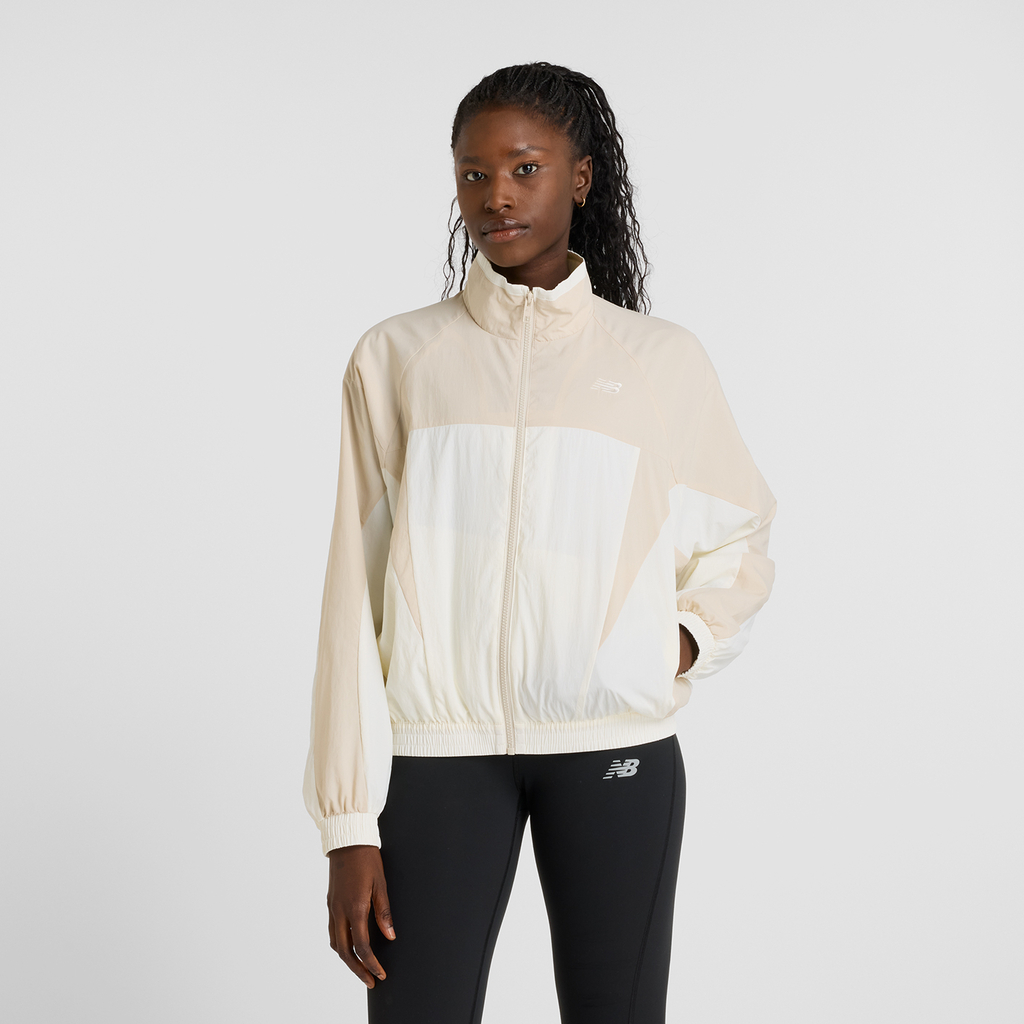 New Balance Color Blocked Woven Jacket in WEISS