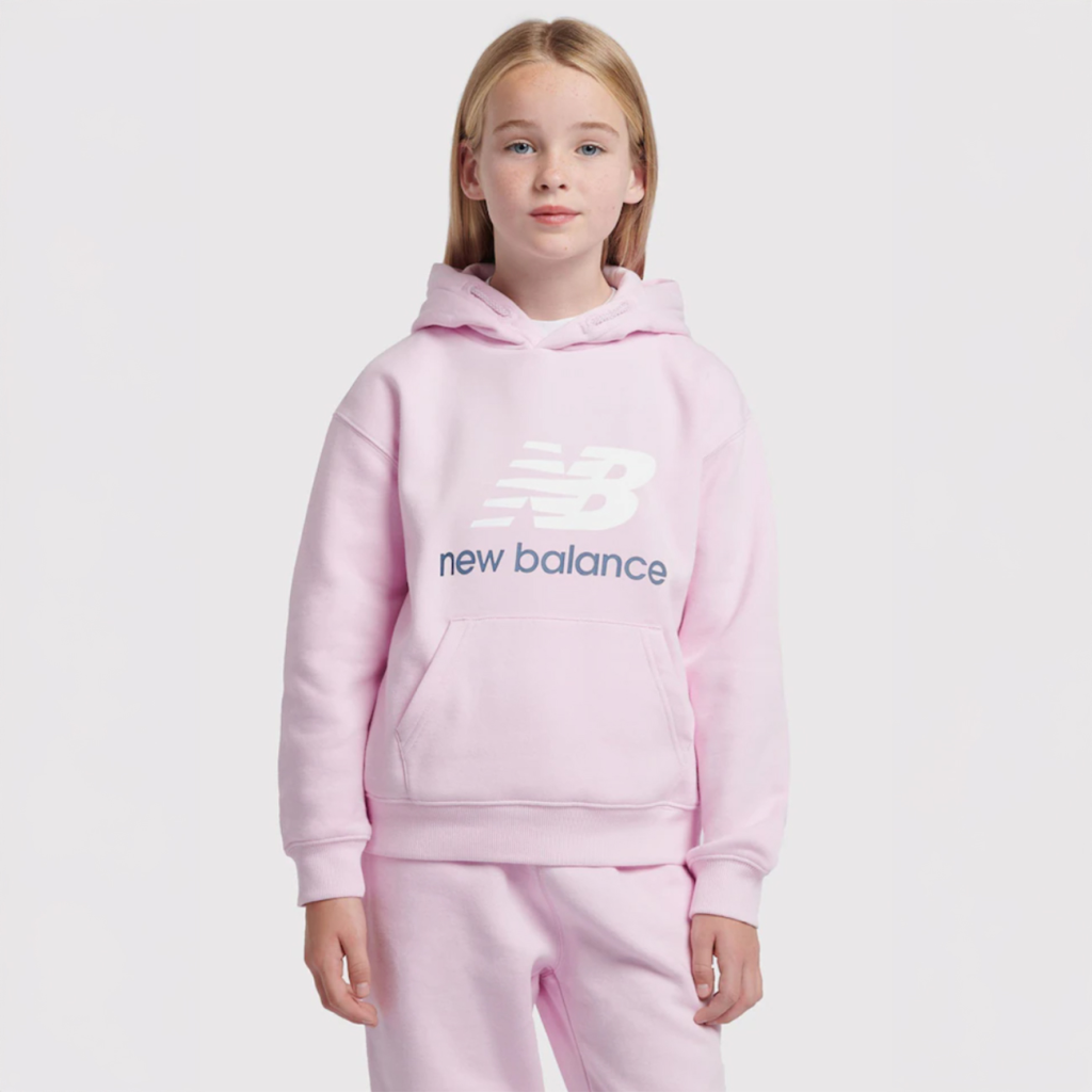 New Balance G NEW BALANCE FT STACKED LOGO HOODIE in PINK