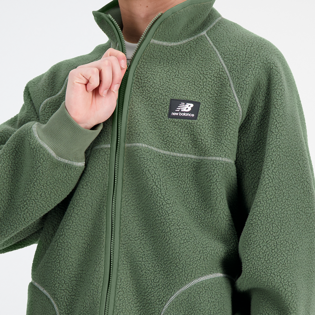 Athletics Polar Fleece Full Zip deep olive green detail_bild1_brandshop