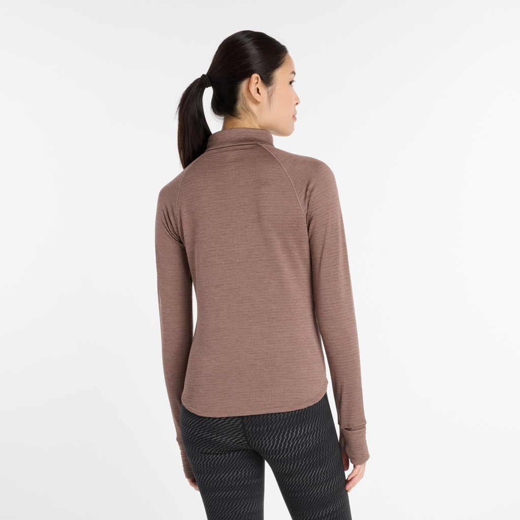 New Balance W Athletics Heat Grid Half Zip in BRAUN