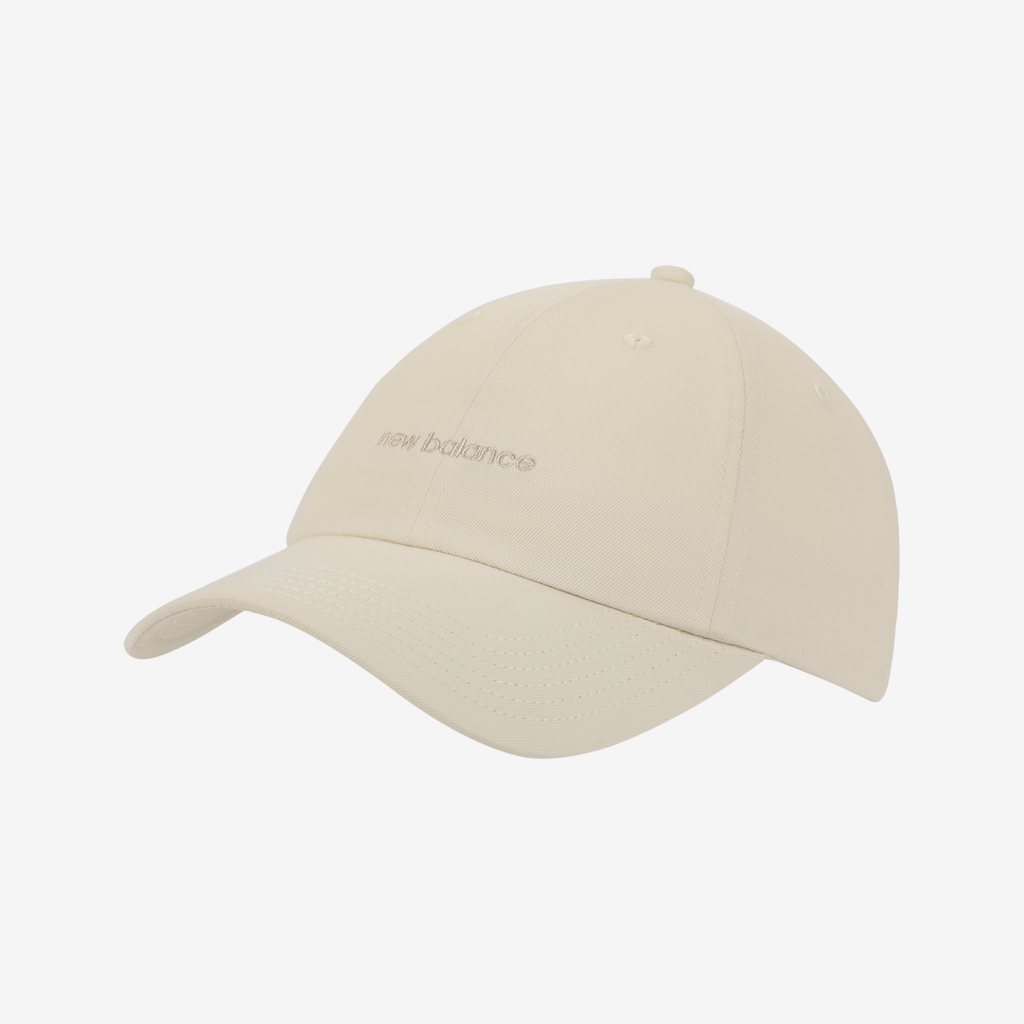 New Balance Women's 6 Panel Linear Logo Hat in BEIGE