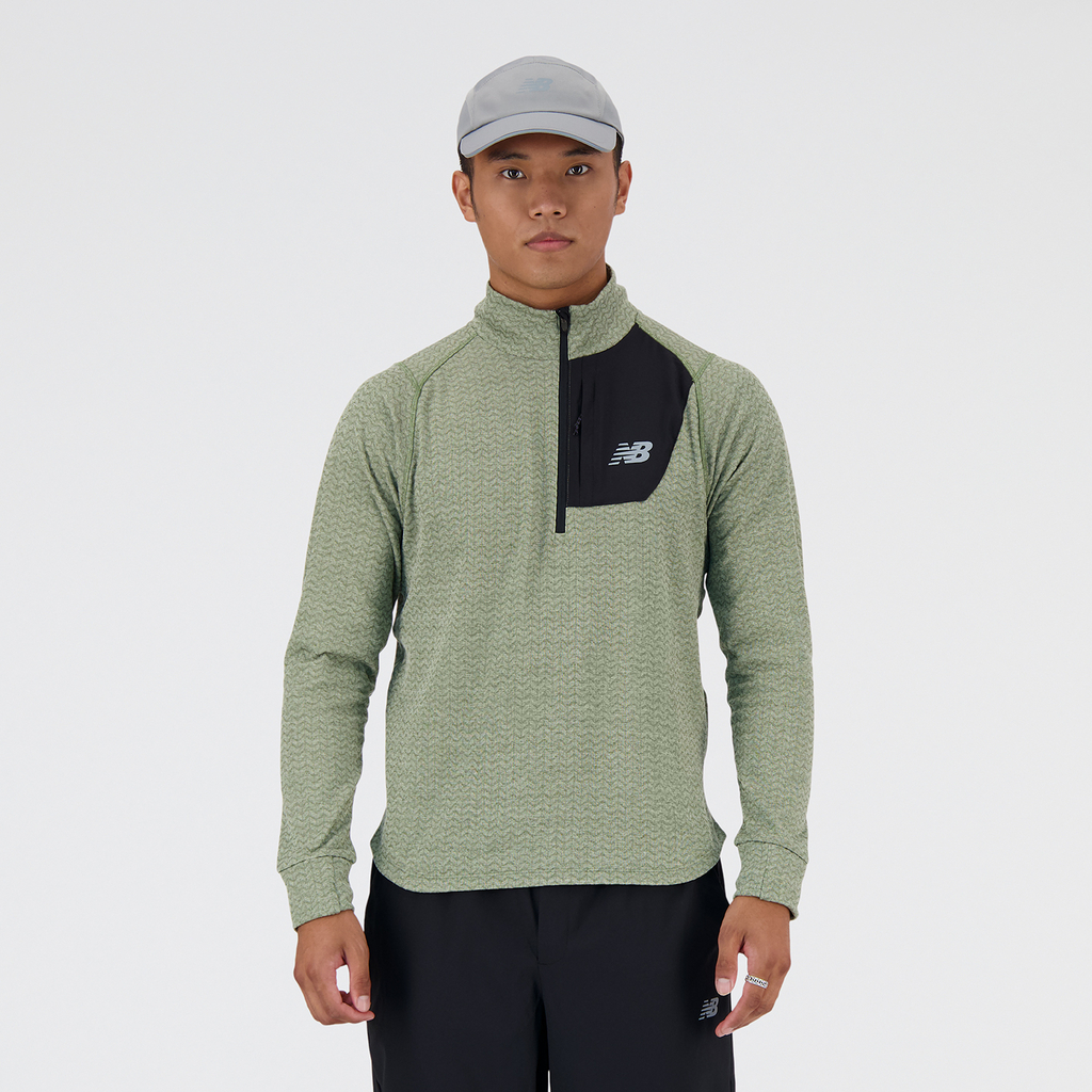 NB Heat Grid Half Zip dark olivine heather Hauptbild_brandshop