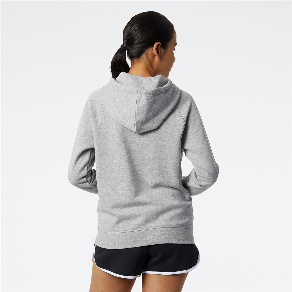 W NB Classic Core Fleece Hoodie athletic grey model_bild_back_brandshop