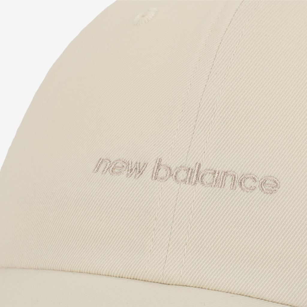 New Balance Women's 6 Panel Linear Logo Hat in BEIGE