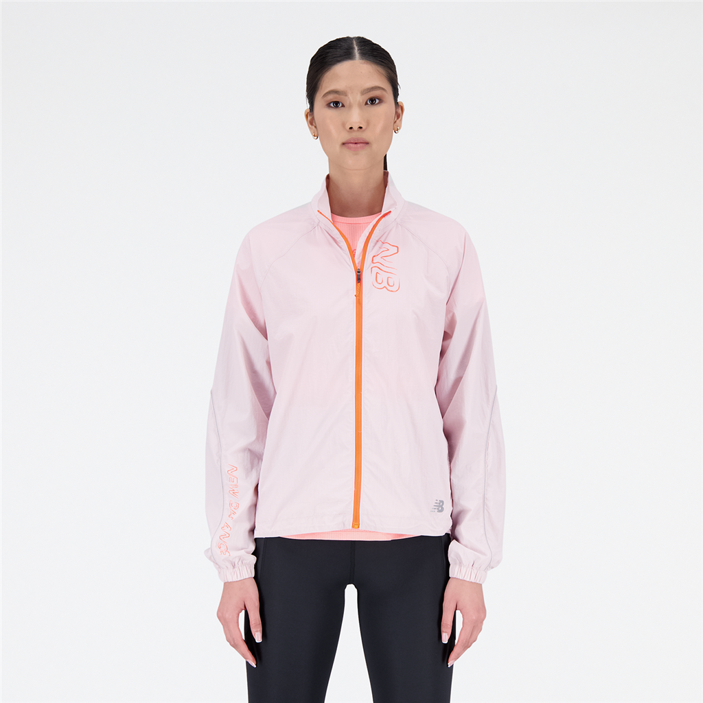 W Printed Impact Run Light Pack Jacket stone pink Hauptbild_brandshop