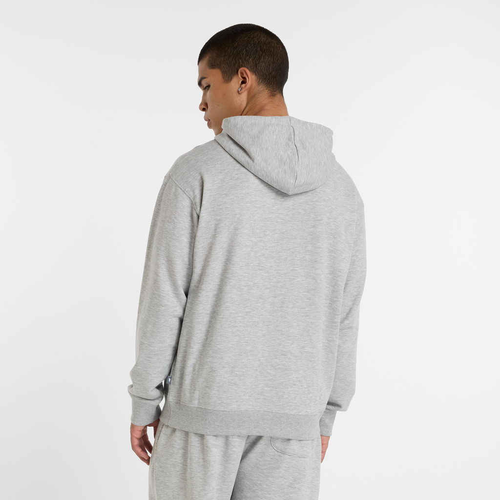 New Balance Relaxed Linear Athletics Hoodie in GRAU