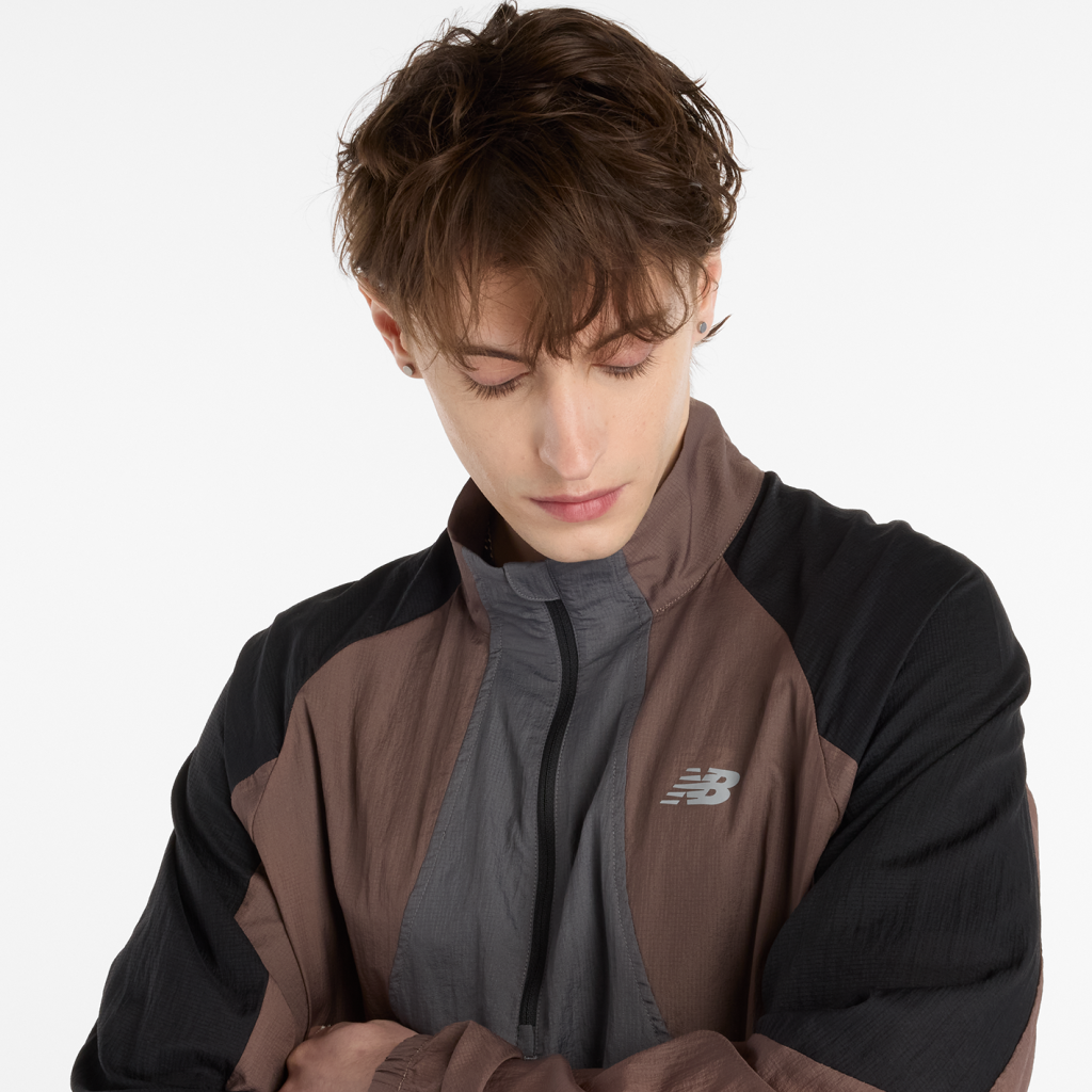 New Balance Better Run Water Resistant Jacket in BRAUN