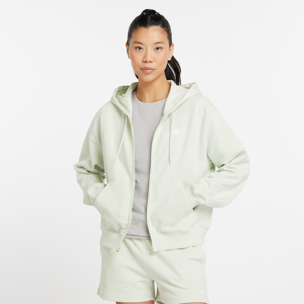 W New Balance French Terry Full Zip Hoodie natural mint Hauptbild_brandshop