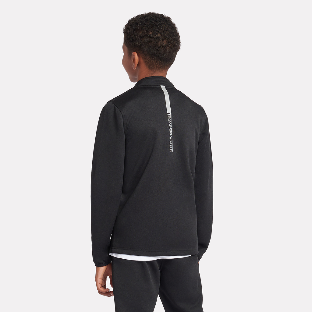 New Balance B NB Tricot Full Zip Funnel Top in SCHWARZ