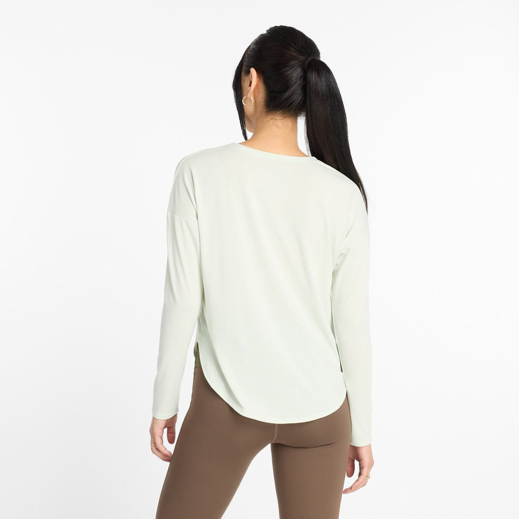 W Drapey Jersey Long Sleeve T-Shirt natural mint model_bild_back_brandshop