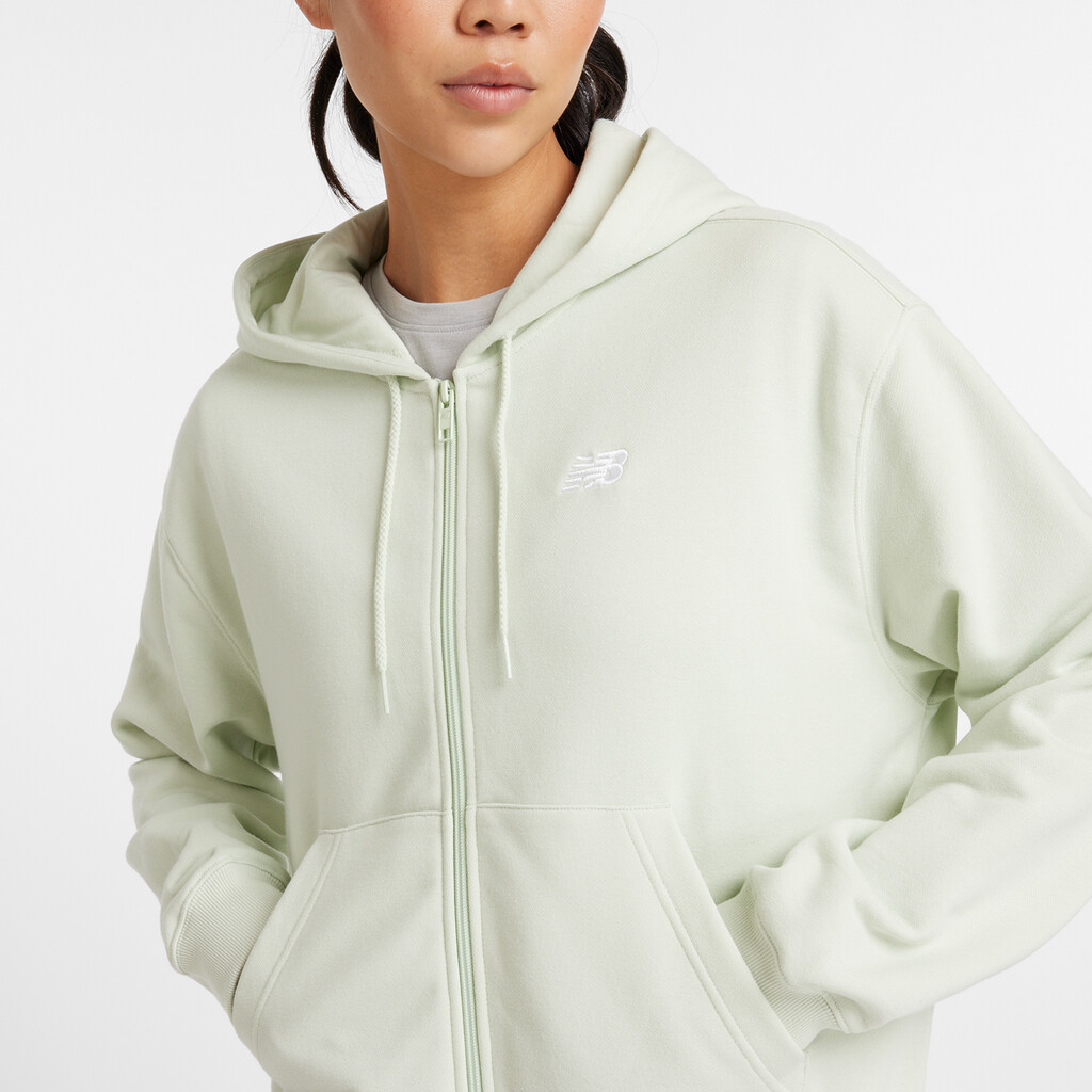 New Balance - W New Balance French Terry Full Zip Hoodie - natural mint