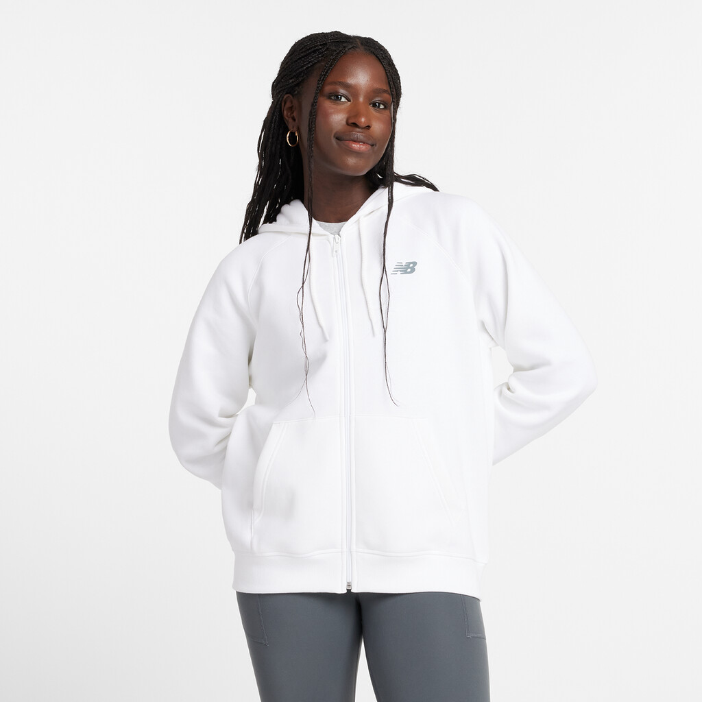 New Balance - W Sport Fleece Logo Full Zip - white