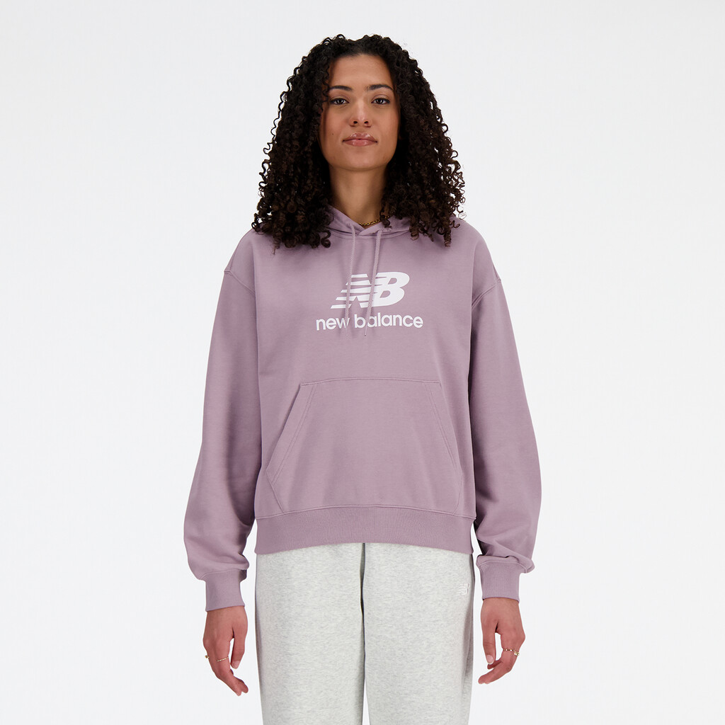 New Balance - W Sport Essentials French Terry Stacked Logo Hoodie - ice wine
