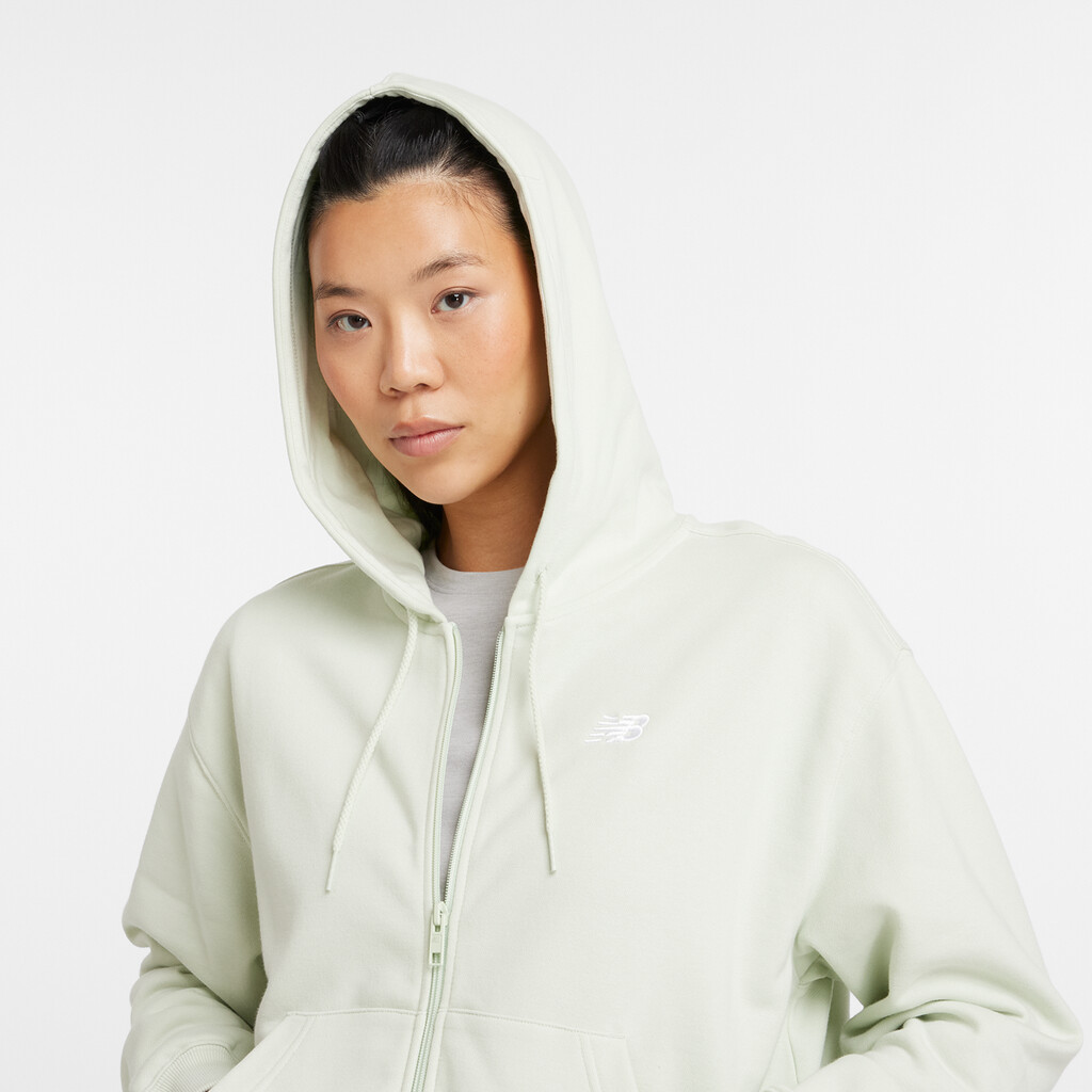 New Balance - W New Balance French Terry Full Zip Hoodie - natural mint