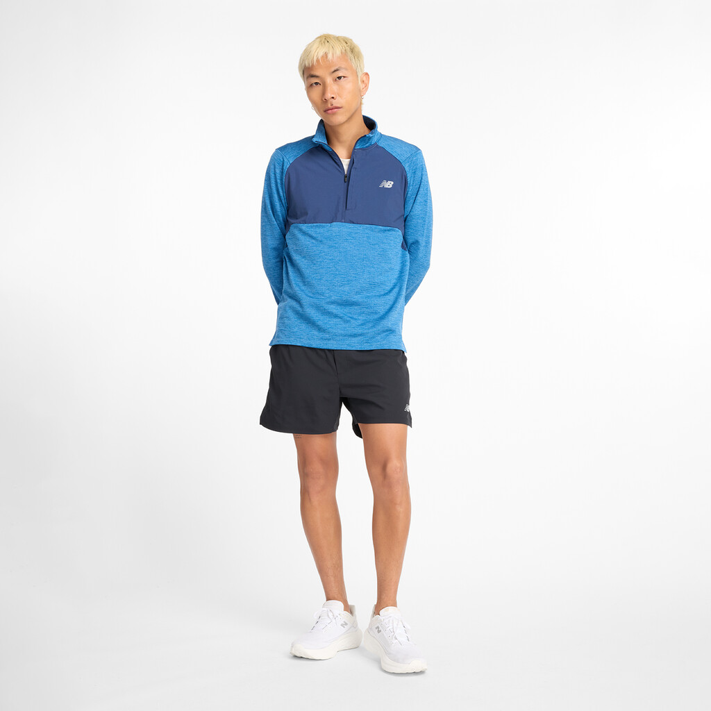 New Balance - Athletics Heat Grid 1/2 Zip - heron blue