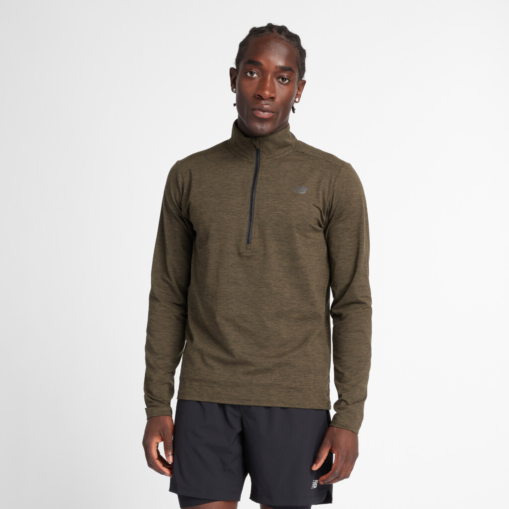 New Balance - Core Space Dye 1/4 Zip - dark moss