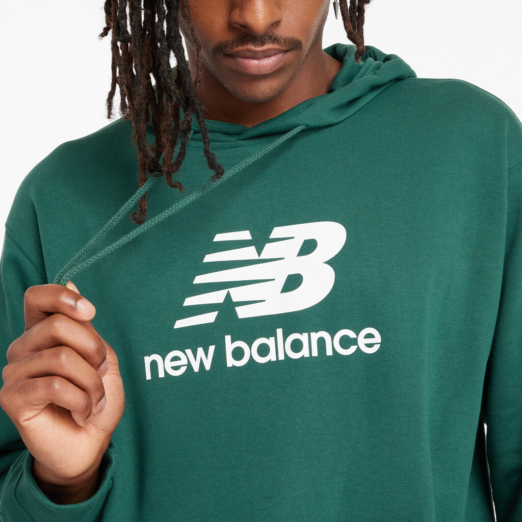 New Balance - Sport Essentials Stacked Logo French Terry Hoodie - nightwatch green