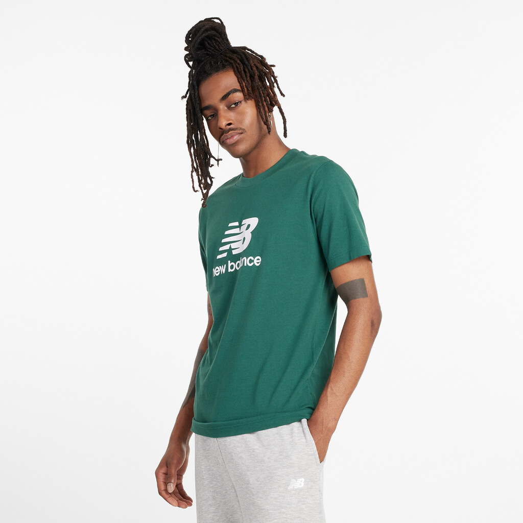 New Balance - Sport Essentials Stacked Logo T-Shirt - nightwatch green