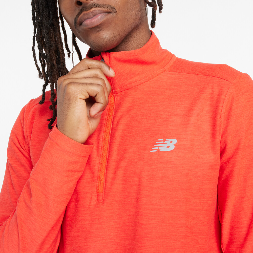 New Balance - Space Dye 1/4 Zip - neo flame heather